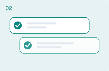 Illustration of validation checks passing with green ticks.
